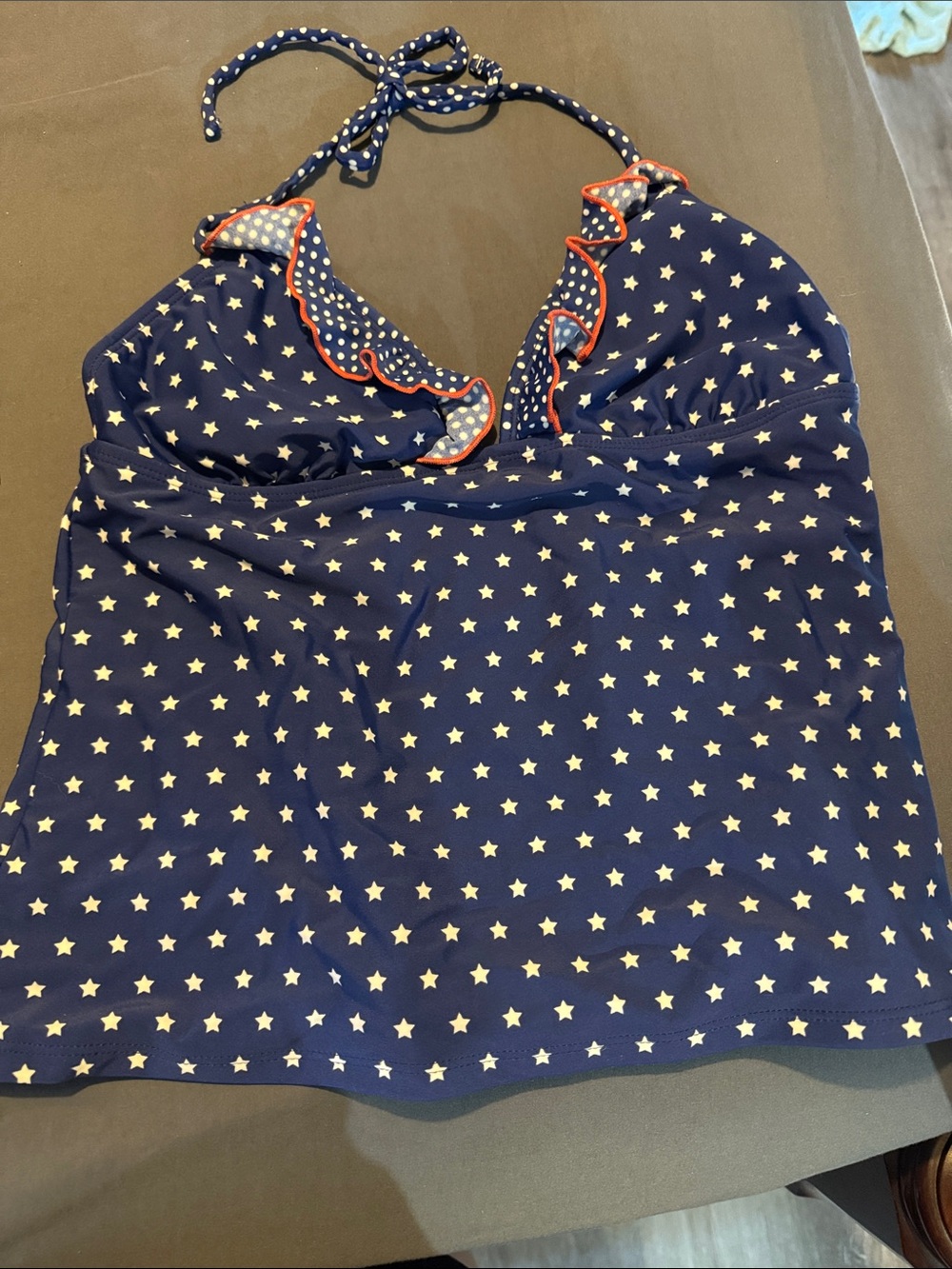 Arizona Jean Company Navy Star Halter swimsuit top